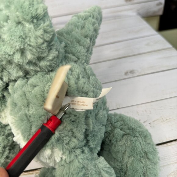 Demdaco Nat & Jules Drake the Mellow Fellows Green & Blue 11" Triceratops Plush - Picture 8 of 10